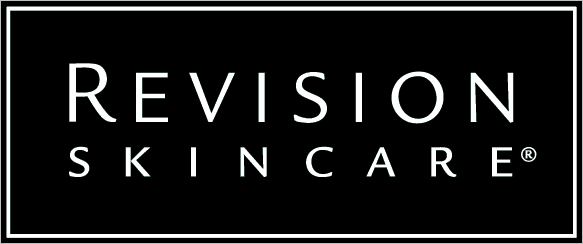 Revision Skincare logo with white text on a black background enclosed in a white rectangular border.